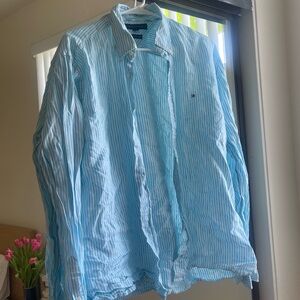 Tommy Hilfiger Light Blue Striped Casual Shirt